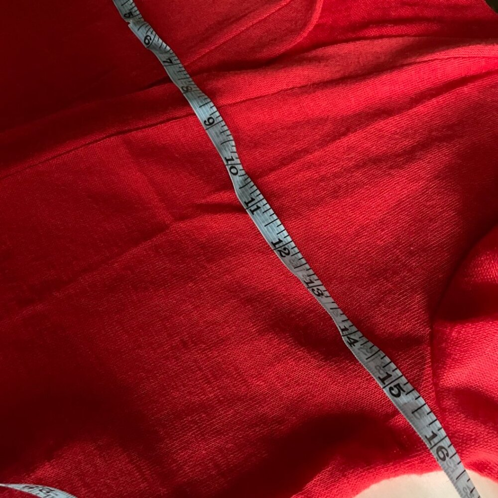 Sheer Red Open-Front Cardigan - Picture 7 of 7